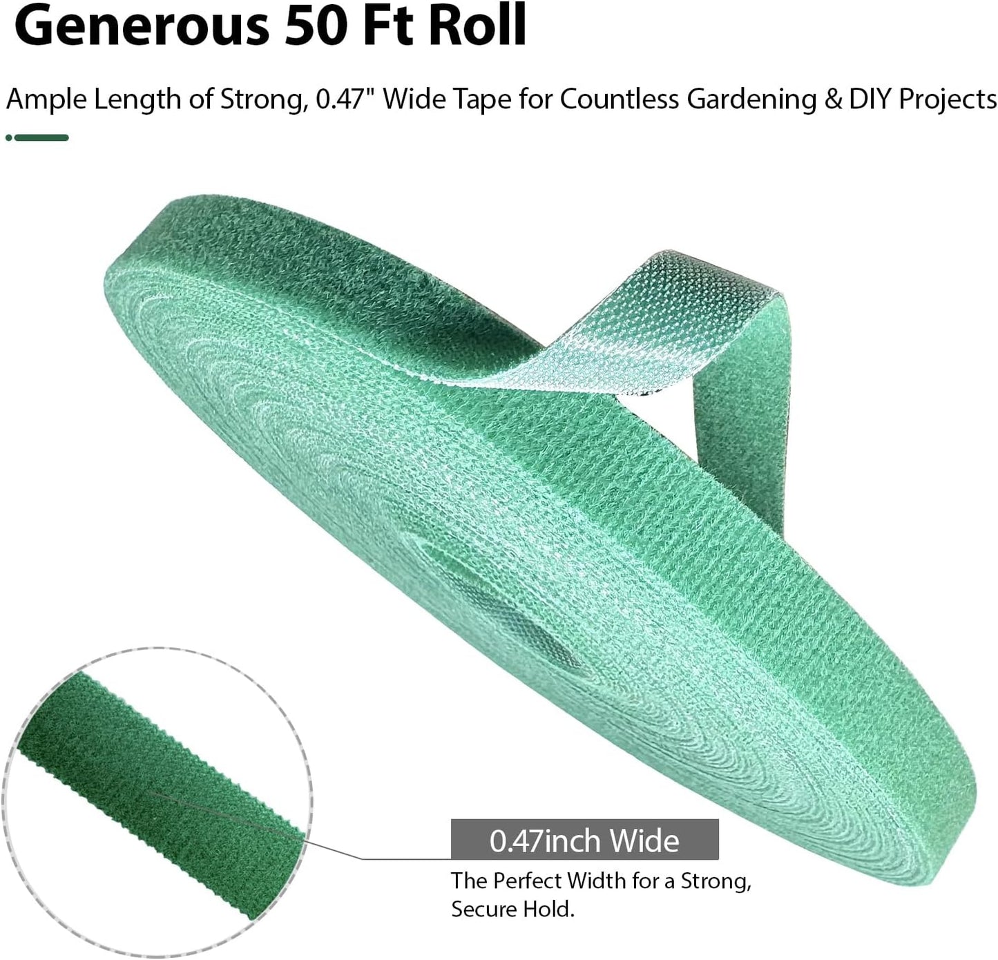 Reusable Plant Ties for Climbing Plants,Plan Straps,Nylon Plant Tape Strap Gardening Tips,Tomato Plant Support,Garden Wire Ties for Cables(50 Foot X 0.47 Inch)