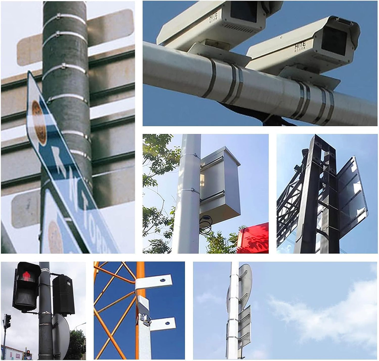 Metal Zip Ties Heavy Duty Outdoor, 18 Inch 80pcs, 390 Lb Wide Stainless Steel Zip Ties, Heat Resistant Metal Straps, Self-Locking for Fence, Exhaust Wrap, Farms, Pipes