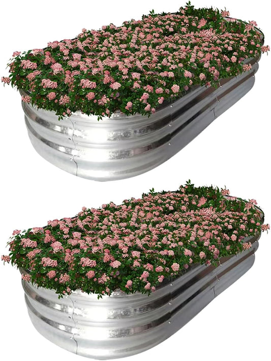 Raised Garden Bed, Raised Beds for Gardening Outdoor for Vegetables and Flowers Ground Planter Box, Galvanized Metal Planter Grow Garden Box,4x2x1ft