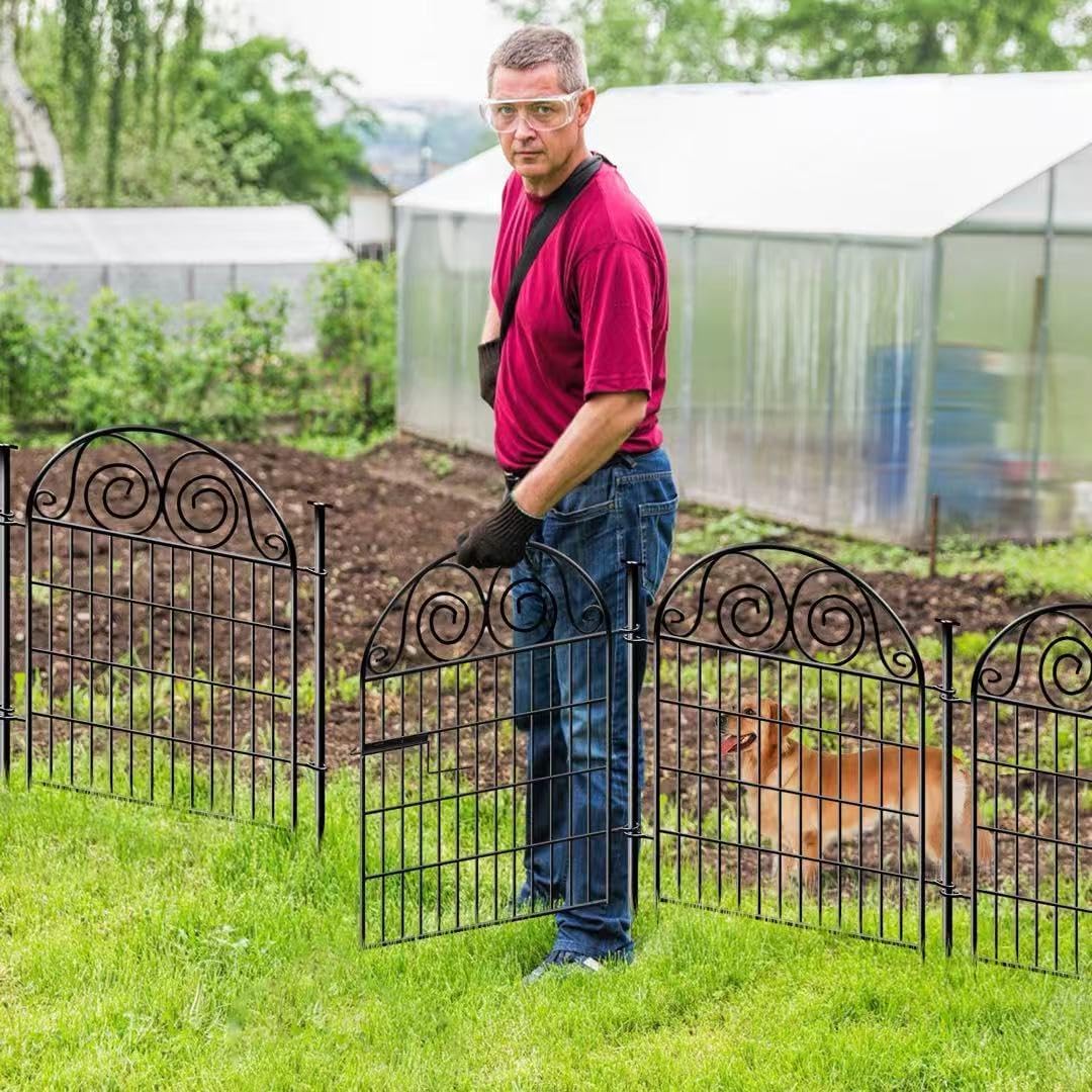 Tall Garden Fence with Gate, 40 Inch(H) 20 Panels Total Length 43.7 Ft, Dog Fencing Outdoor for Yard, Dog Digging Fence Barrier, Decorative Fence for Garden│Patented