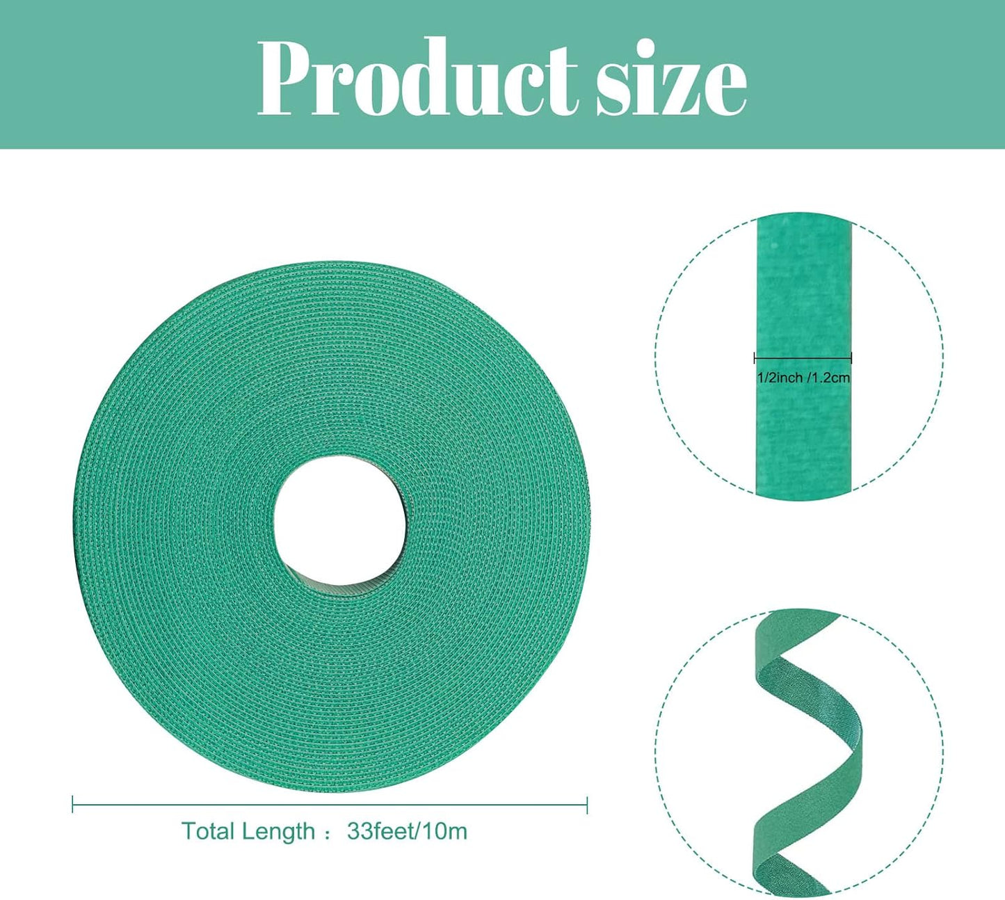 5 Rolls Garden Tie Green Tape - Twist Ties for Plants 1/2" 165ft Garden Plant Ties Soft and Tomato Plant Ties - Plant Twist Tie for Plant Gardening, Home, Office