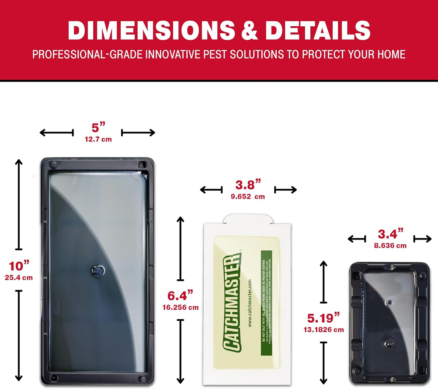 Catchmaster Glue Trap Variety Pack - 2 Mouse Trays, 2 Rat Trays, 4 Insect Glue Traps, Pet Safe Mouse Traps Indoor for Home, Pest Protection Kit for Basement & Garage, Rodent & Insect Pest Control