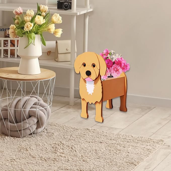 Cavoodle Dog Planter Plant Pots,Cute Garden Dog Flower Planter,Dog Planters Birthday Gifts for Women,Office,Indoor/Outdoor Decor（9.45 * 6.73 * 13.39in）