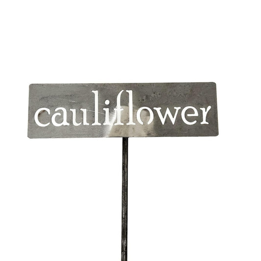 Classic Metal Garden Markers 19 Inches Tall (cauliflower, Raw, Unfinished Steel (will rust with time))