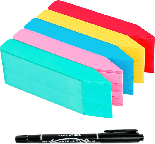 Plant Labels 500Pcs 4 Inch Plastic Plant Name Tags for Seedlings Garden Labels Markers Nursery Plant Tags Seed Labels for Outdoor Garden Plant Label Stakes with Permanet Marking Pen (Mix-Color)
