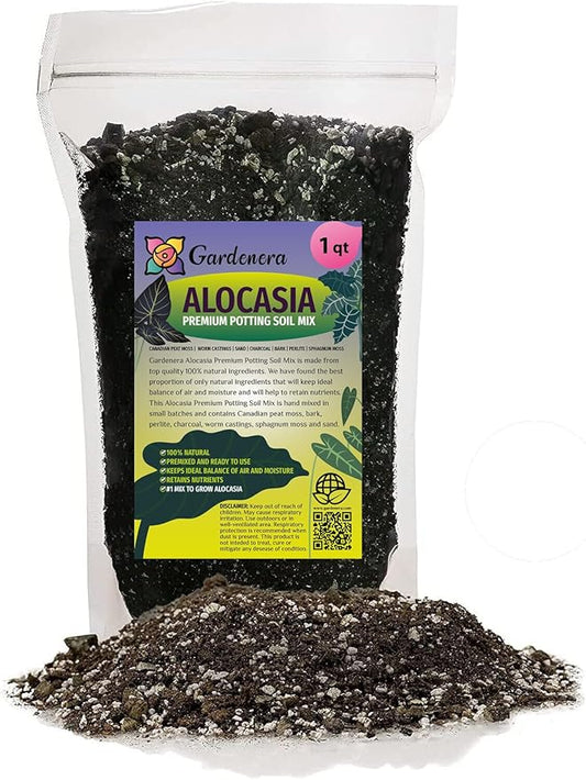 Premium Alocasia Plant Potting Mix - Crafted for Thriving Growth and Striking Elegance - 1 Quart, MAIN-ALOCASIA-1QT