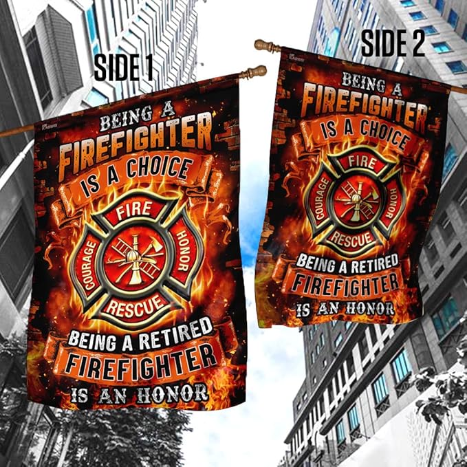 FLAGWIX Firefighter Flag Decorations - Independence Day, 4th of July Decorations Outdoor Flags, House Flag 30x40 - USA House Garden Flags Premium Polyester, Decorative Indoors Outdoor Flags