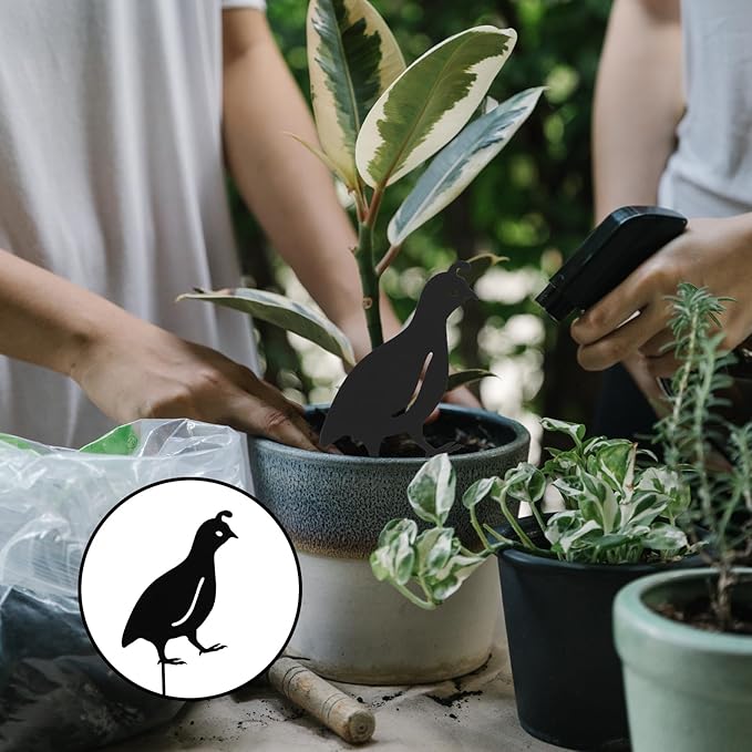 jojofuny 4pcs Garden Quail Stake Bird Yard Art Metal Statue Decor Animals Silhouette Outdoor Decoration Courtyard Ornaments for Lawns Backyard Patio Backyard Pathway