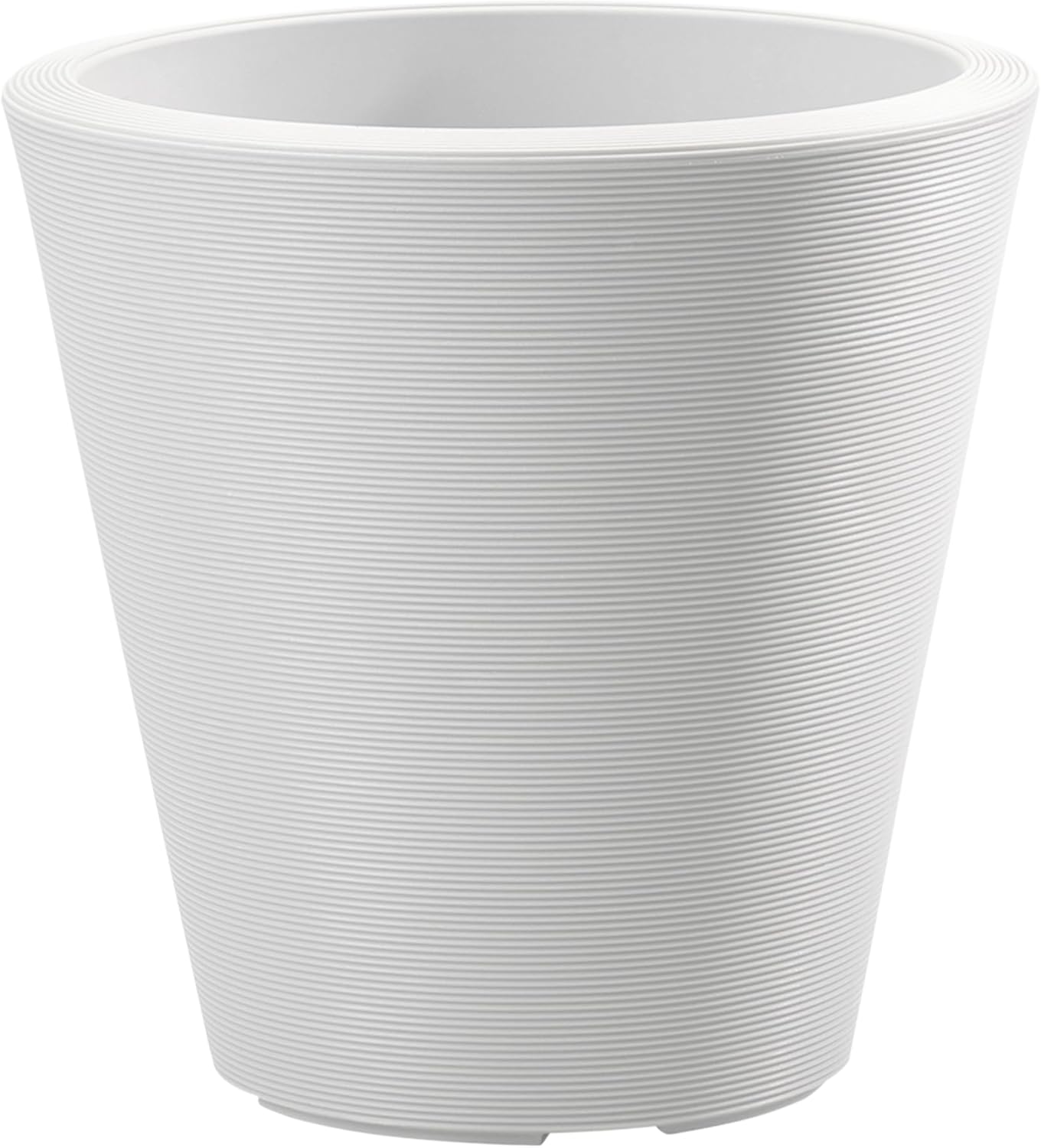Crescent Garden Madison Planter– Weather-Resistant, Double Walled Indoor/Outdoor Plant Pot with Drain Hole – Large Plastic Plant Pot, 26" W (Cloud White)