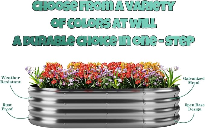 Galvanized Metal Round Raised Garden Bed Outdoor for Gardening Raised Garden Bed Kit，3x3x1FT Garden Raised Planter Box Outdoor