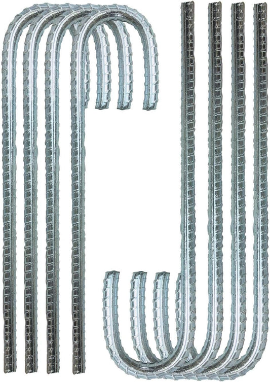 Ashman Rebar Stake Anchor 12 Inches Long (8 Pack), Ideal for Securing Animals, Tents, Canopies, Sheds, Car Ports, Swing Sets. Rust-Resistant and Made of Solid Premium Galvanized/zinc-Coated Metal.