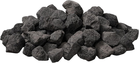 woodUS 10 lb 1.2-2 Inch Medium Black Lava Rocks for Fire Pits, Indoor Fireplaces, Outdoor Gas Fire Tables, Garden Landscaping Decoration