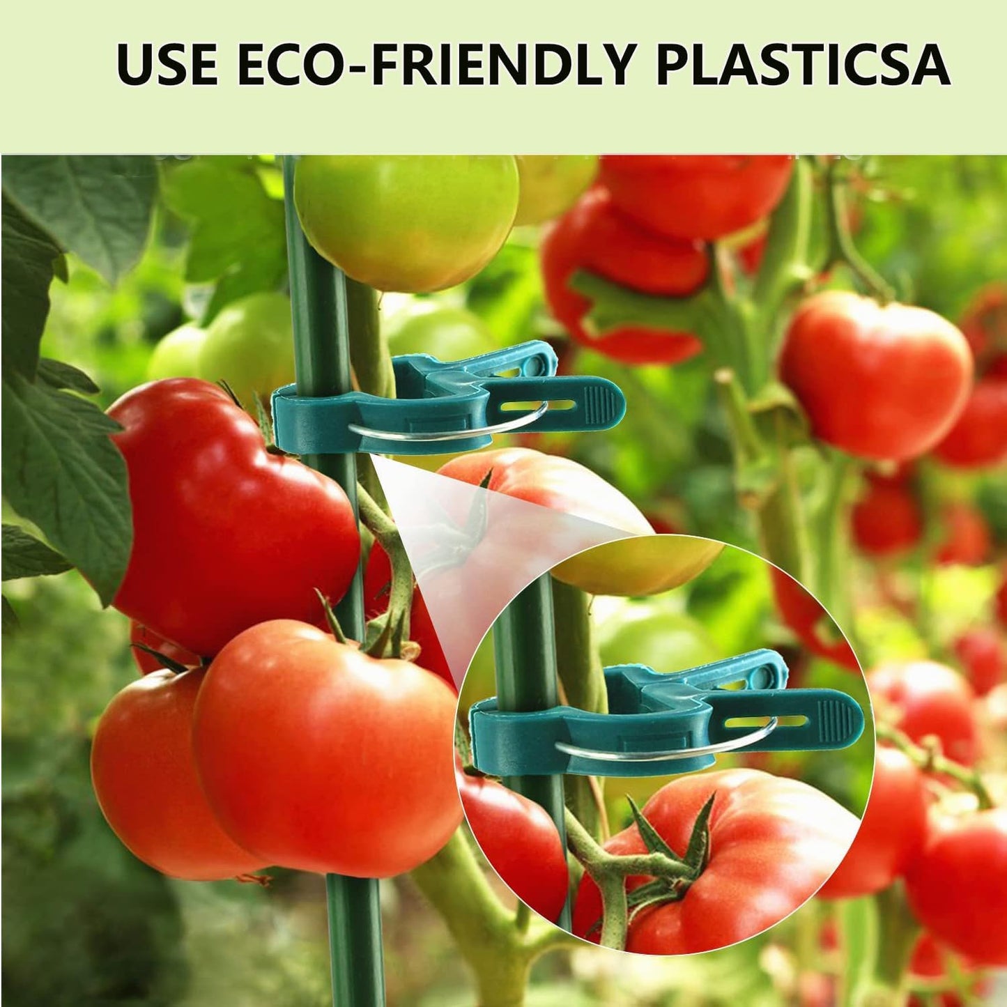 40Pcs Plant Clip Garden Clip Plant 2 Size Reusable Tomato Clip,Multi-Purpose Plant Rattan Clip Rose,Sturdy Cucumber Orchid Clip Plant Support Adjustable Clip Green (20 Large + 20 Small)