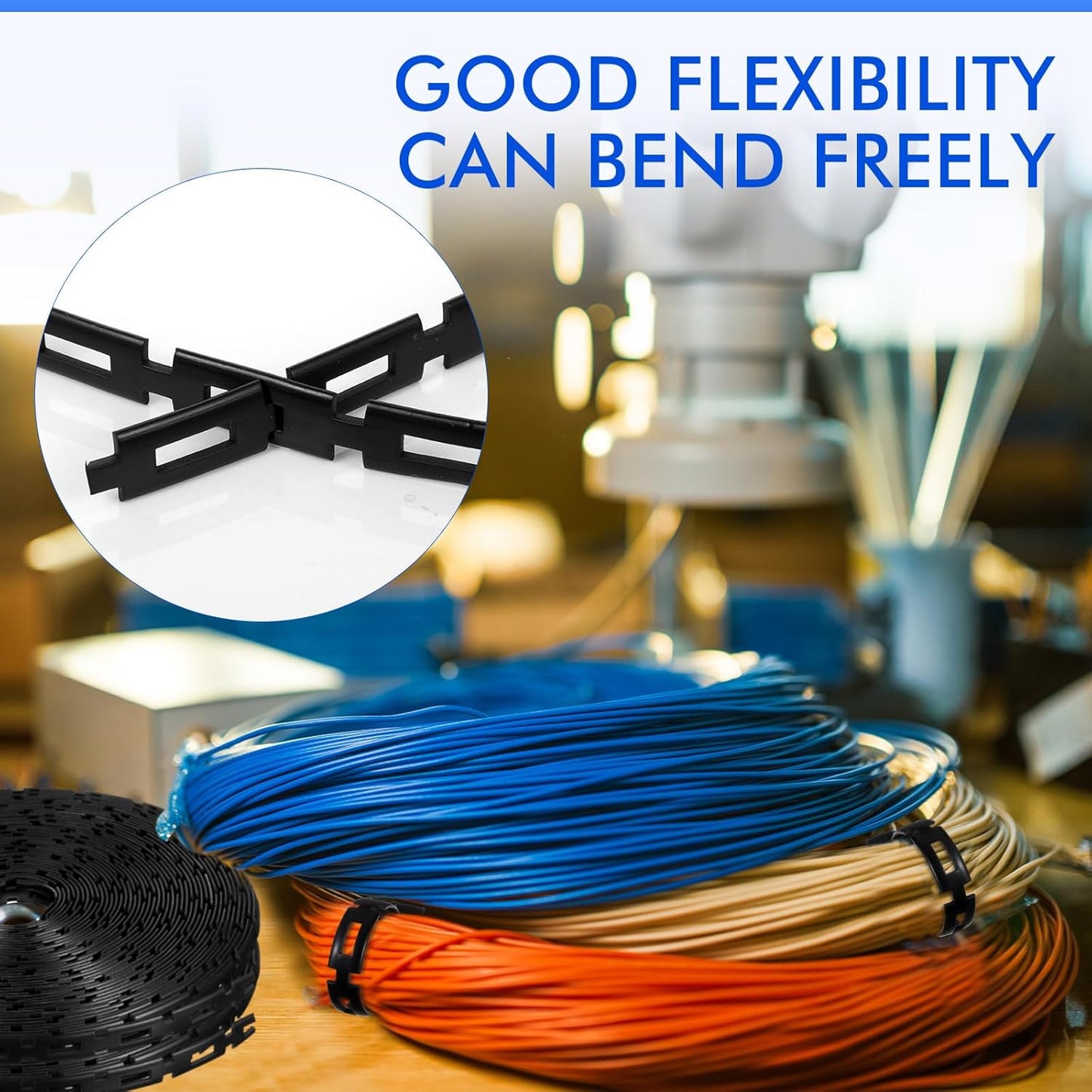 Wesiti 50 ft Plastic Chain Lock Tree Tie 1/2 Inch Wide Adjustable Tree Support Straps Plant String Swing Strap Flexible Reusable Ties for Staking for Garden Accessories