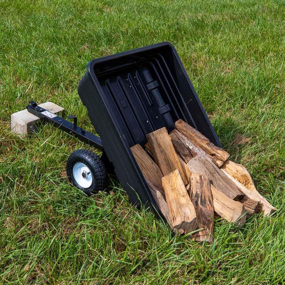 Titan Attachments 400 LB (10 Cu. Ft.) Economy Poly Dump Cart for Lawn Tractor