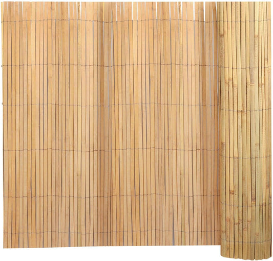 4ft x 13ft Natural Bamboo Slat Screening Roll, Outside Bamboo Privacy Fencing, Privacy Screen Panels for Garden, Outdoor