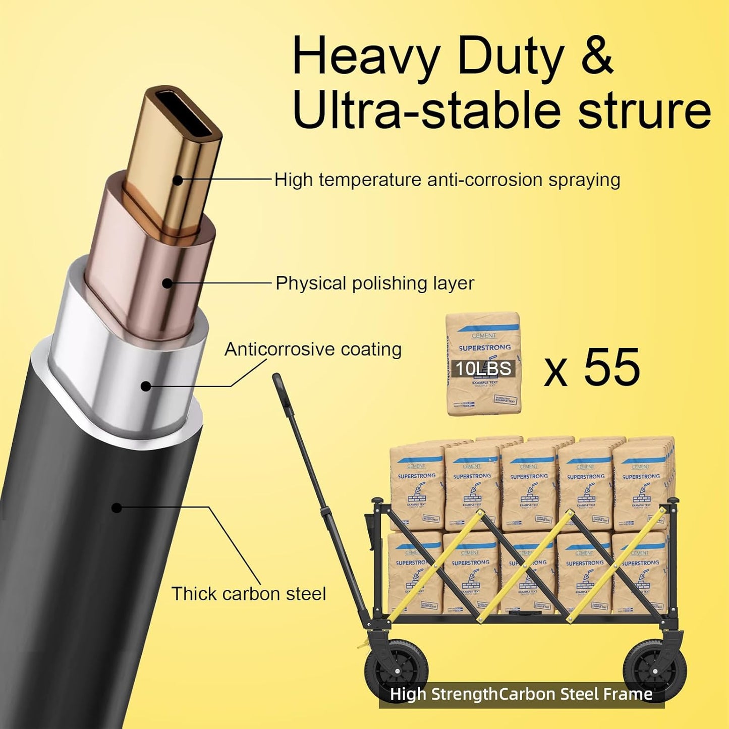 Wagons carts Foldable，Collapsible Wagon Foldable Wagon, Gather Heavy Duty Garden cart, Portable cart，Pets carts，with Large All-Terrain Beach Wheels and Drink Holder for Sports, Shopping, Camping