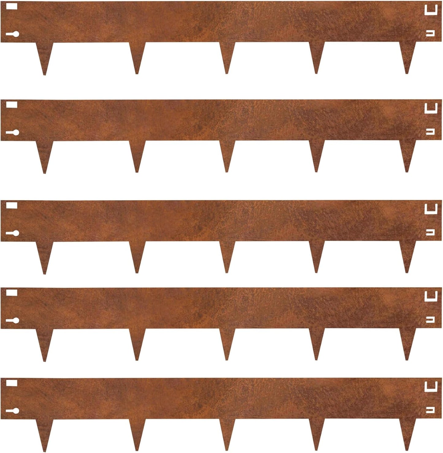 Corten Steel Rust Landscape Edging Border, 5 Pack 42”L x 7”H Weather Resistant Bendable Metal Garden Lawn Edging for Landscaping, Yard Pathway (16.5 Ft Total)