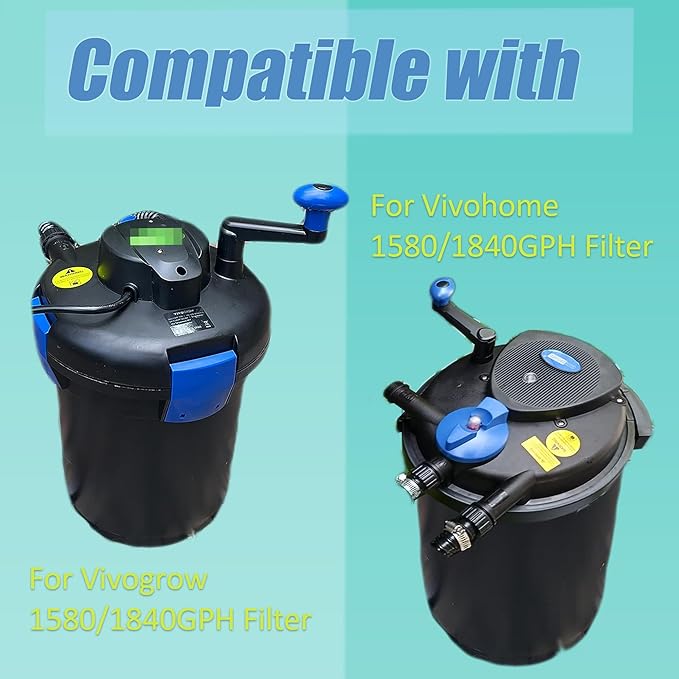 Replacement Sponge Filter Media Pad Compatible with VIVOHOME 1580/1840GPH Grech Pond Bio Pressure Filter Foam Koi Fish, Sponge for VIVOGROW 1580/1840GPH Pressurized Biological Pond Filter