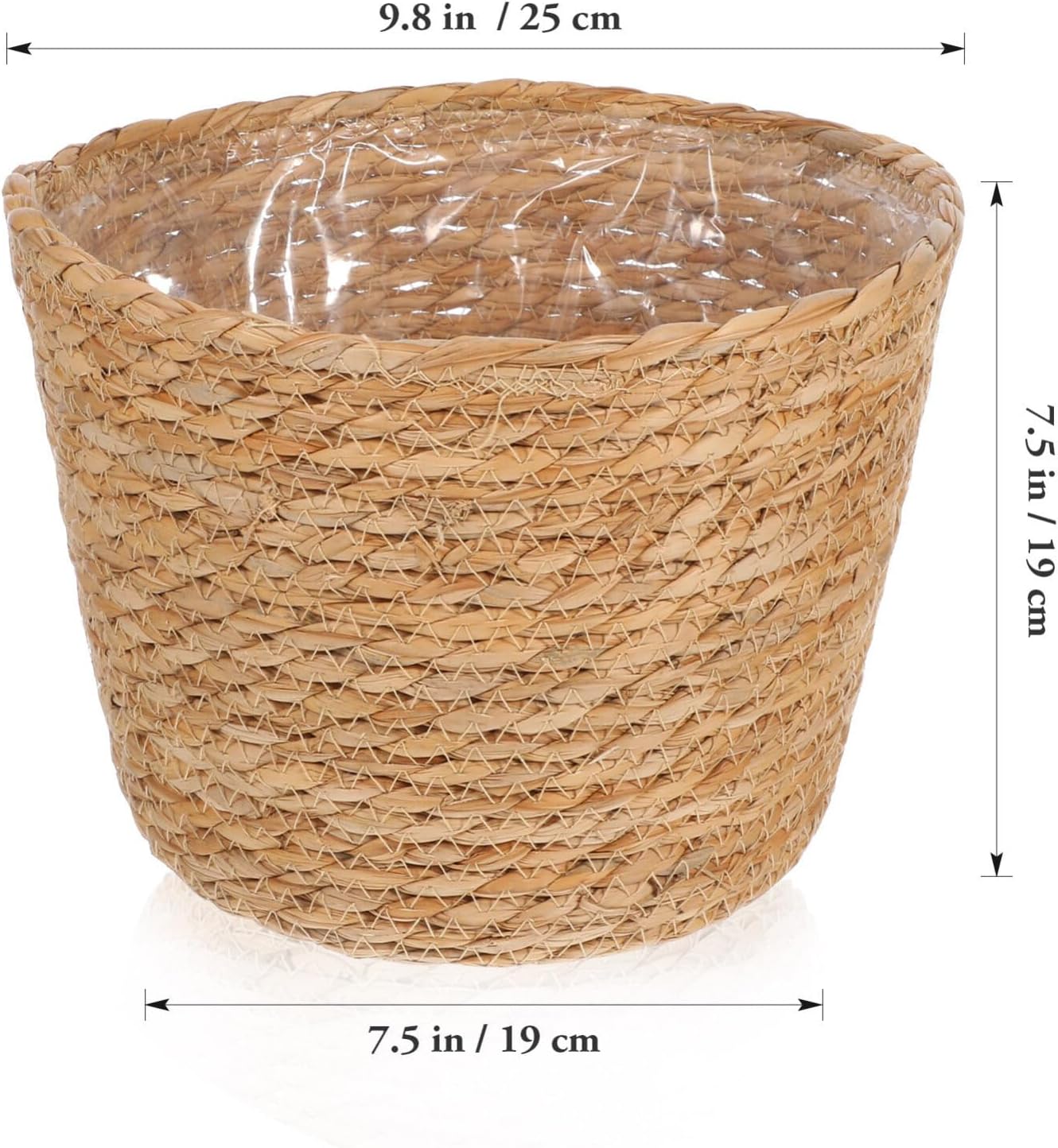 Woven Straw Flower Pot Seagrass Planters Basket Garden Plant Pot Containers Wicker Rattan Vase Sundries Organizer Storage Bins for Indoor Outdoor Plants