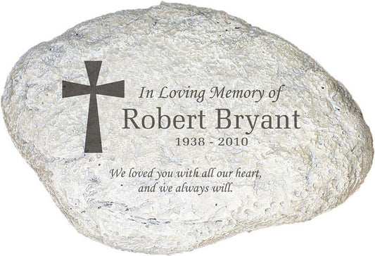 GiftsForYouNow Personalized Memorial Resin Garden Stone for Loved One, 11.5 x 8.25 x 2.5 Inches