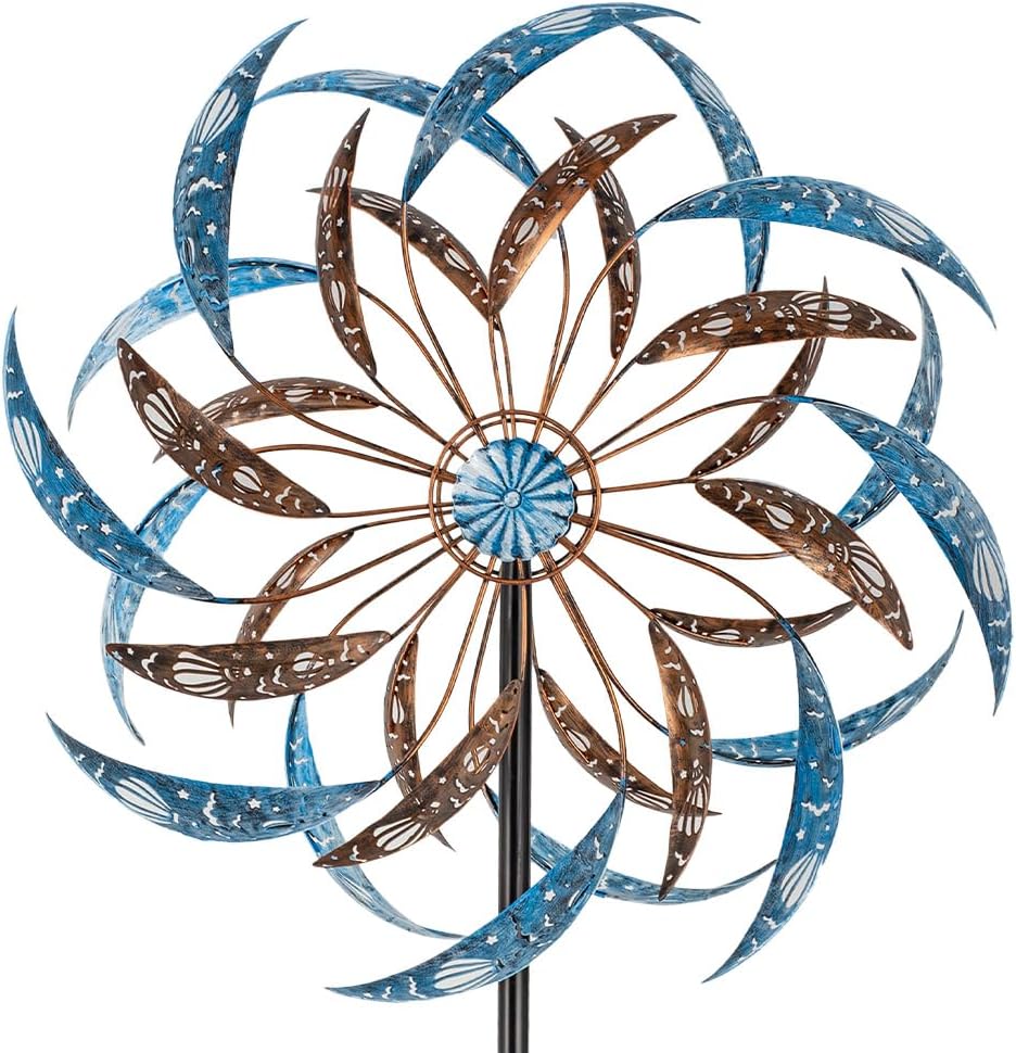 Stargarden Large Wind Spinners Outdoor, 23 Inch Kinetic Wind Spinner, Hollow-Out Metal Wind Sculptures & Spinners, Double-Side Windmill for Patio, Lawn, Garden Decor