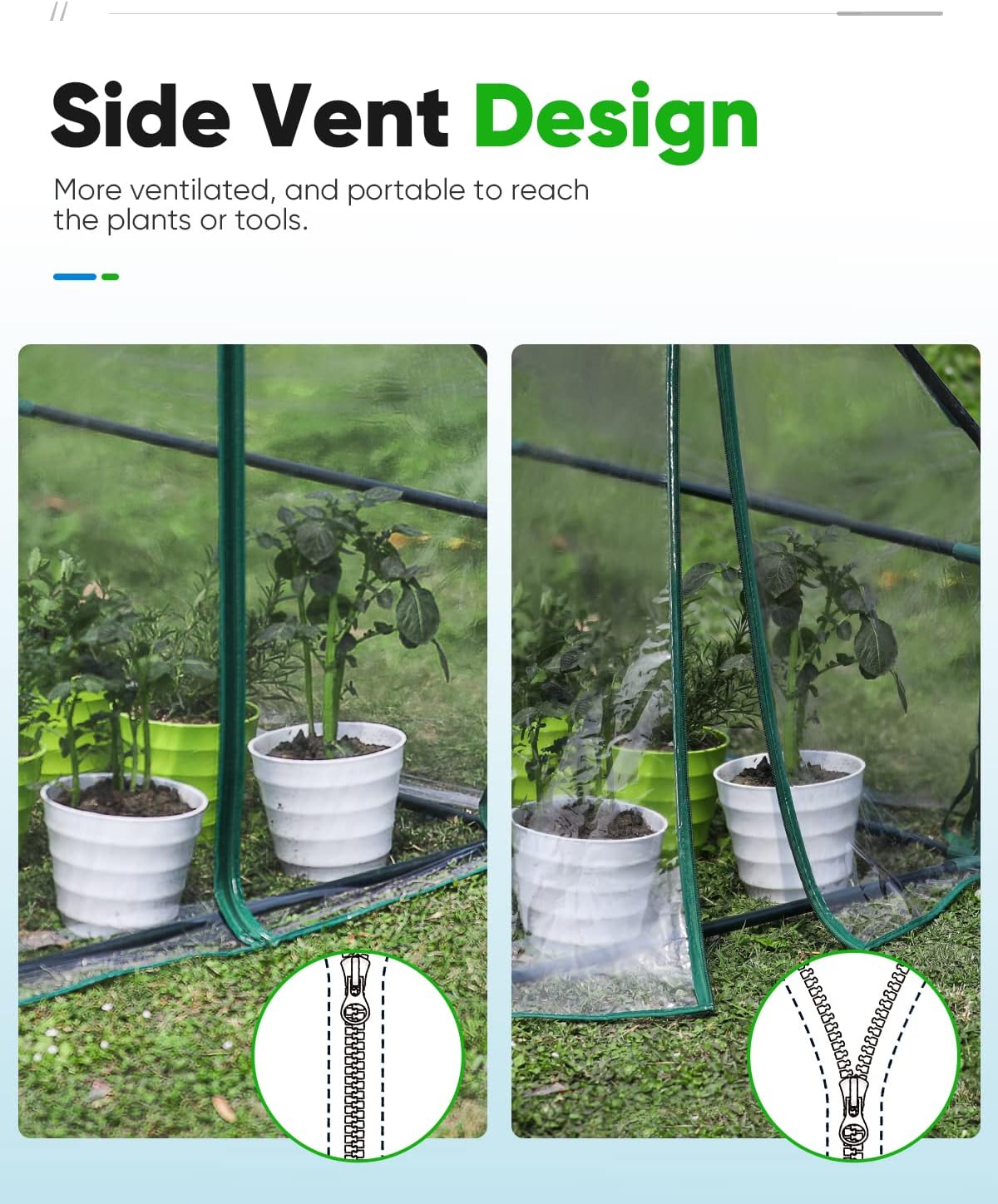 Quictent Portable Mini Cloche Greenhouse w/ Elevated Bottom, Reinforced High Light Transmission Waterproof UV-Resistant Hot House for Indoor Outdoor, w/ 50 T-Shaped Plant Tag, 95" x 36" x 36" (Clear)