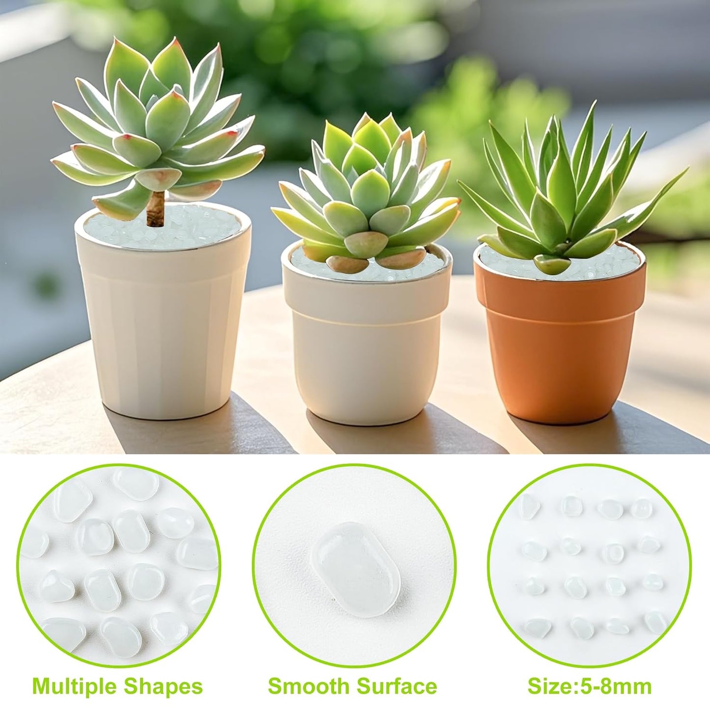 4000pcs 5-8mm White Glowing Pebbles Glow Pebbles Aquarium Rocks Glow in The Dark Decorative Stones for Walkways Driveway Yard Grass Fish Tank Plant Pots