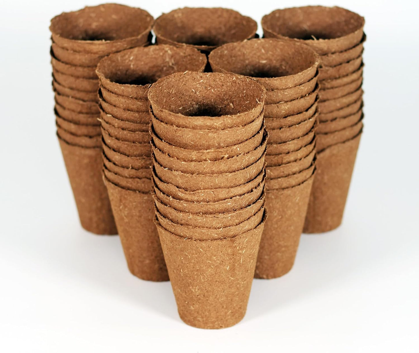 Daniel's Plants 3" Naked Pots | Natural Plantable Seed Starter Pots | OMRI-Listed Biodegradable for Seedlings | Enhanced Drainage & Aeration | Earth Friendly - Peat Free (60, 3" Round)