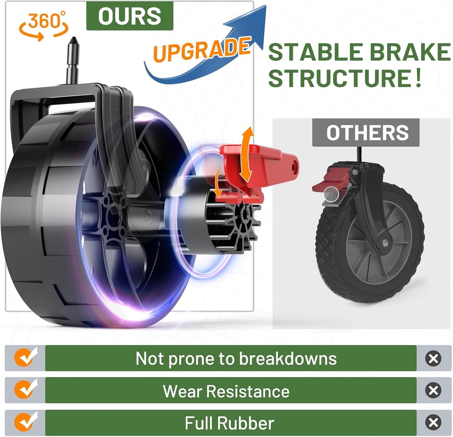 TIMBER RIDGE 400L Large Capacity Folding Double Decker Wagon with Brakes, 54" Extra Long Extender Wagon Cart, 660lbs Heavy Duty Collapsible Cart, All-Terrain Big Wheels for Camping, Sports, Shopping
