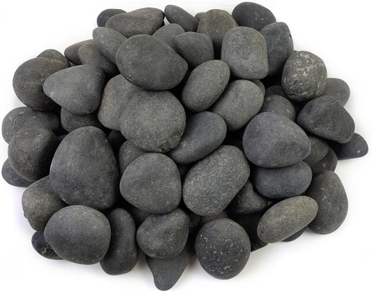 20 lbs Natural Unpolished Black Rocks Mexican Beach Pebbles, 3-4 Inch Decorative Black River Rocks for Landscaping, Planters, Garden Paving, Walkways, Plant Rocks and Outdoor Decorayive Rocks