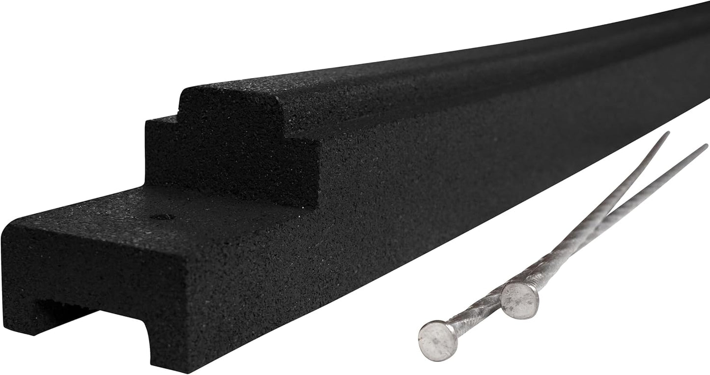 Playsafer Rubber Playground Border Edging Kit, 6' Flexible Heavy Duty Rubber Interlocking Playground Timber, No Dig Easy to Install (Black, 24 Pack)