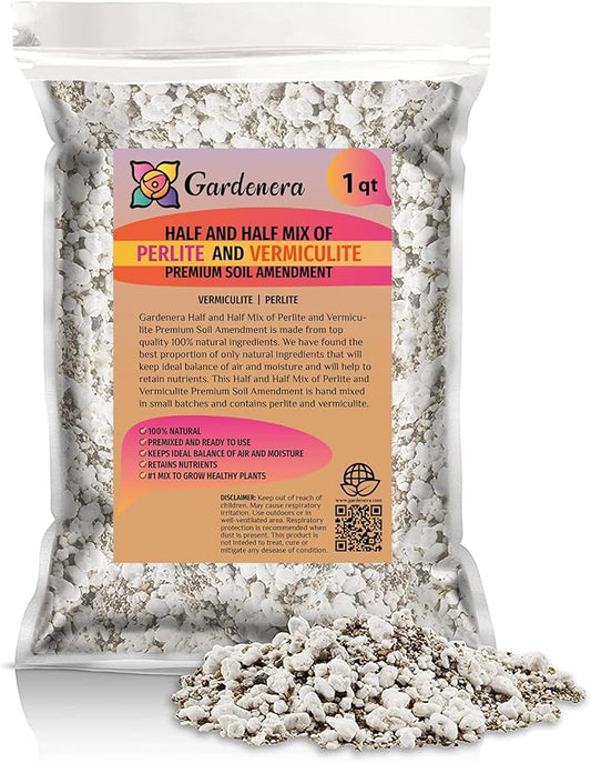 Premium Perlite and Vermiculite Blend for Seedling, Cuttings, and Propagation - Achieve Optimal Moisture Control and Root Development - 1 Quart