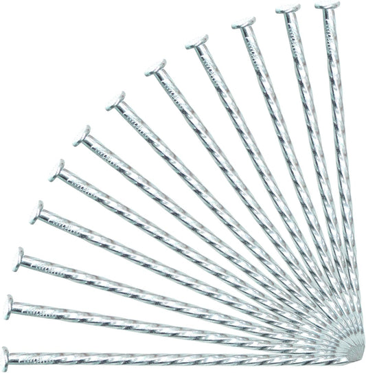6-Inch Landscape Stakes Spiral Galvanized Landscape Spikes for Weed Barrier, Carpentry, Tent (100)