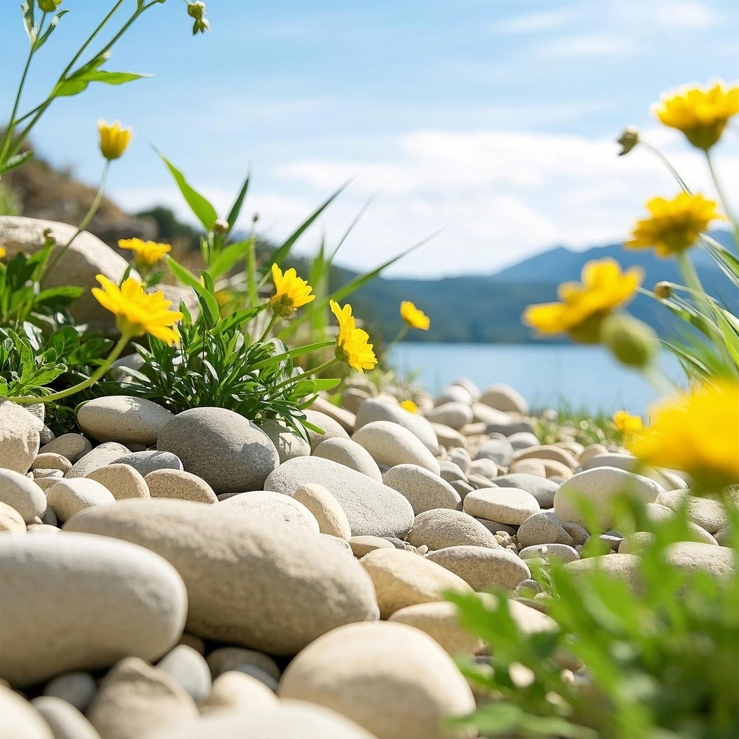 River Rocks, 5lbs Colorful Pebbles for Indoor Plants, 1-2 Inch Aquarium Rocks, Natural Stones for Landscaping Garden Paving Plant Rocks Crafting Walkways