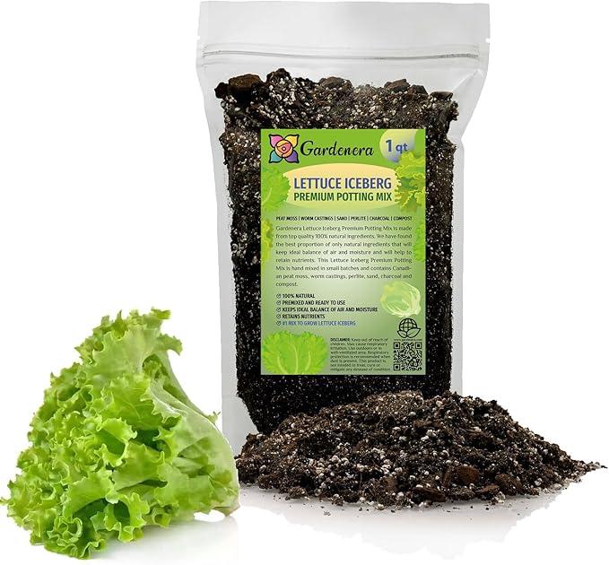 Premium Potting Soil Blend for Lettuce Iceberg - The Ultimate Mix for Healthy, Vibrant, and Crisp Lettuce - 1 Quart