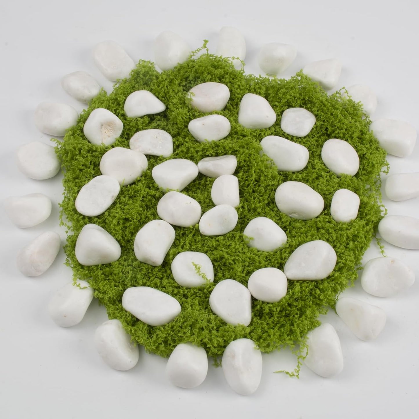 40 lbs White Polished Landscape Stones, 0.5-1 Inch Decorative Rocks for Gardens, Pathways, Pots, Vase Fillers, Aquarium Decoration, Glass Containers, and Yard Borde (Pure White, Weight: 40 LB)