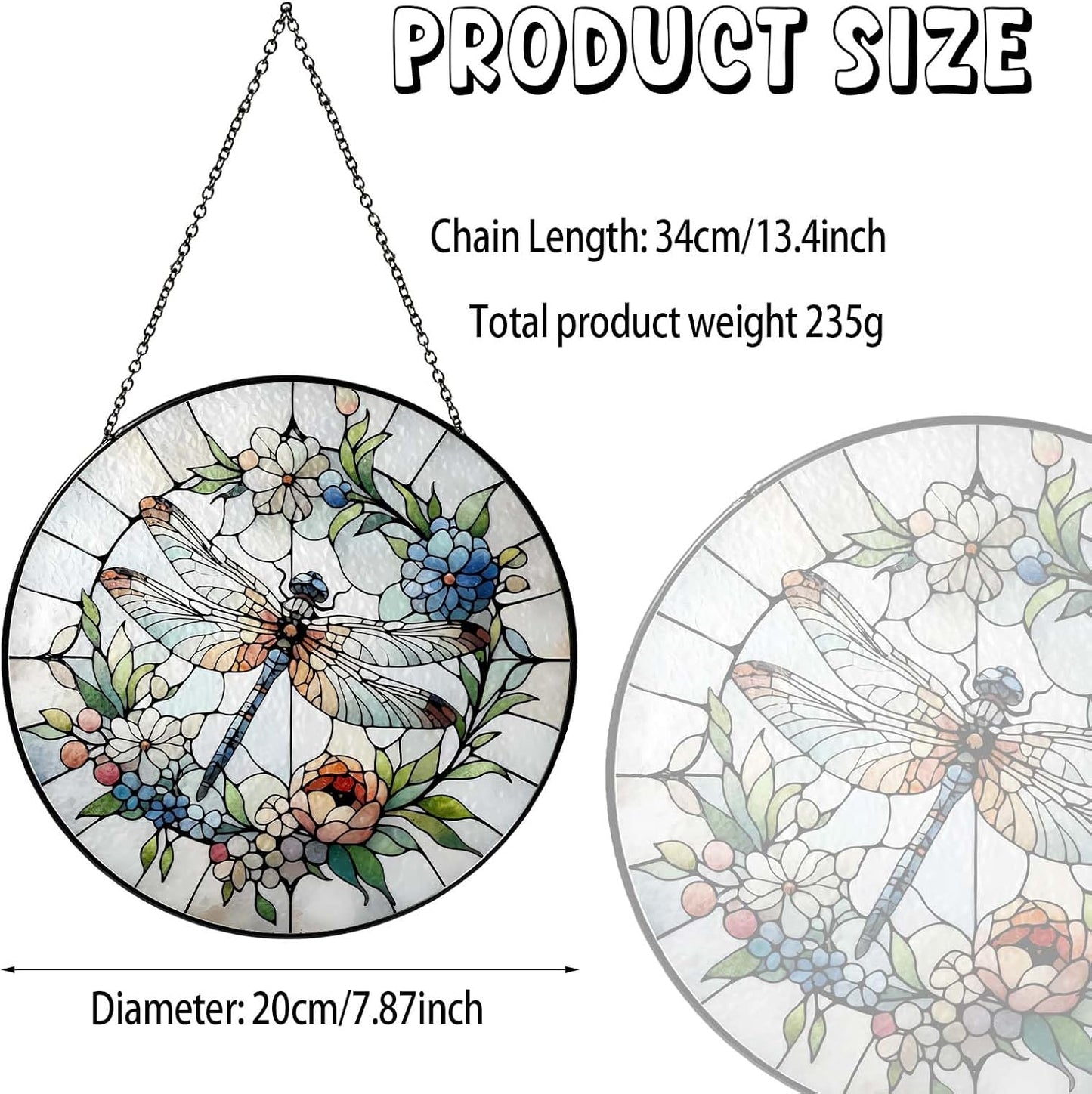 Dragonfly Sun Catcher Stained Glass Window Hanging Sun Catchers Indoor Window Dragonfly Gifts for Women Wall Decor Handmade SunCatcher Decoration for Garden Home Housewarming Gifts