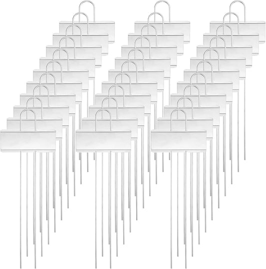 30 Pcs Plant Labels for Outdoor Garden Waterproof Plant Markers for Outdoor Plants, 10.7inch Metal Garden Plants Tags and Labels for Flower Vegetable Seedlings Greenhouse（Silver