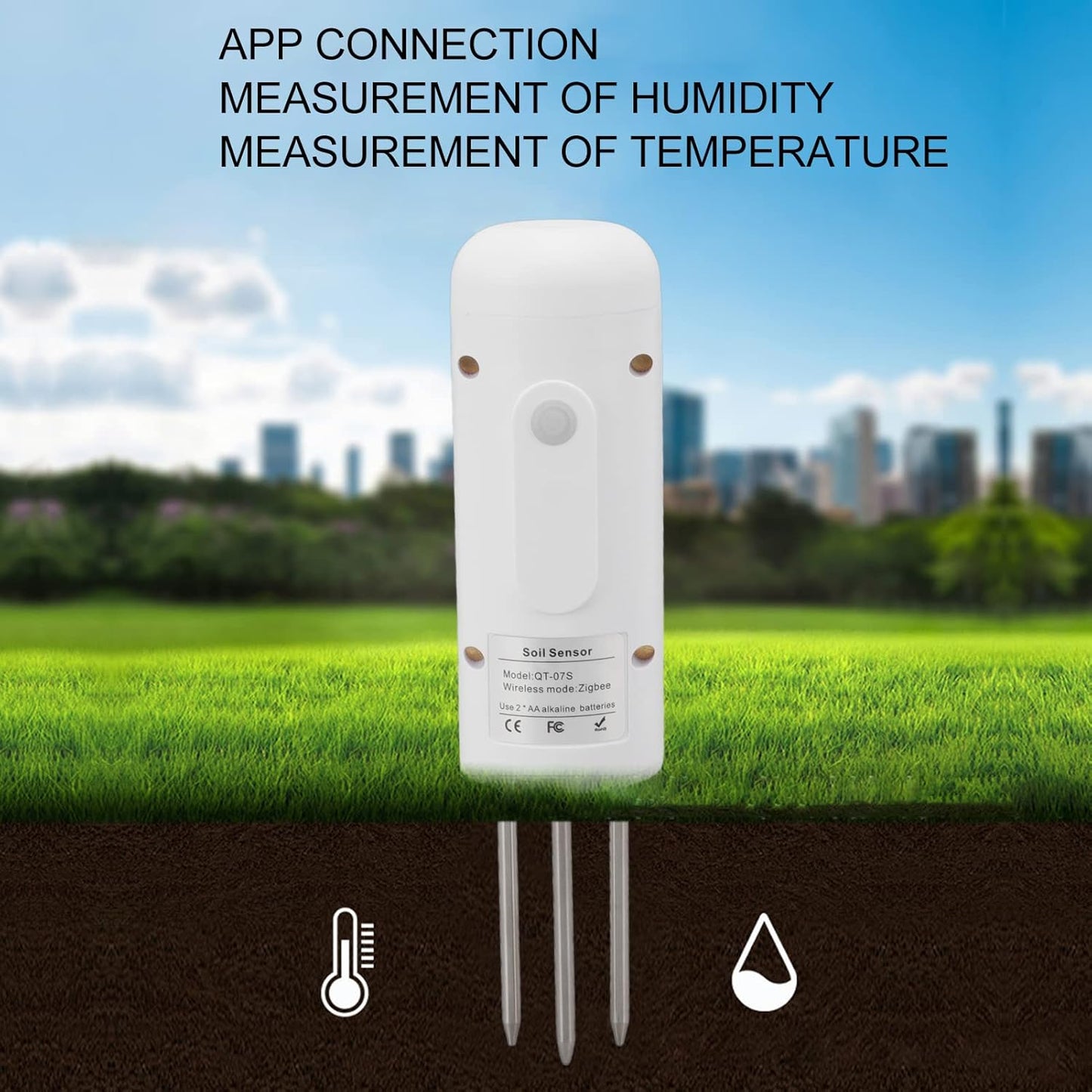 Plant Monitor Soil Test Kit,Flower Care Soil Tester for Zigbee Smart Plant Intelligent Sensor Plants Detector Bluetooth Monitor for Light Fertility Temperature