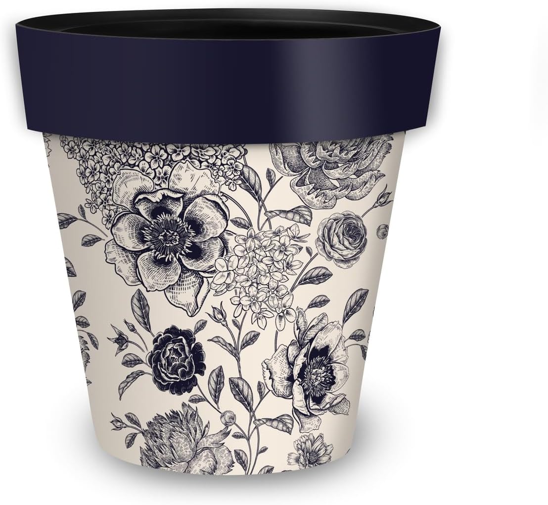 Briarwood Lane Woodcut Floral Medium Planter