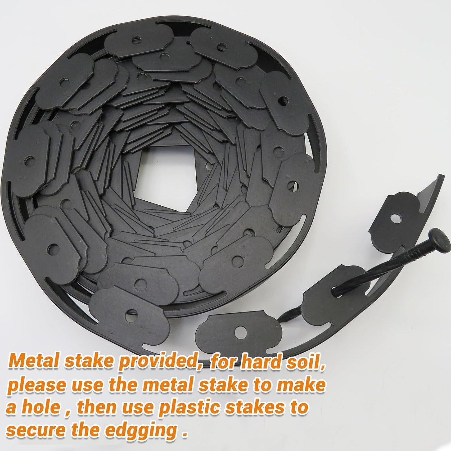 Landscape Edging,66FT Garden Edging with 60 Edging Stakes, Rubber Landscaping Edging, Landscape Edging for Yard, Yard Edging Borders Flower Bed Edging Garden Borders (Black-66FT)