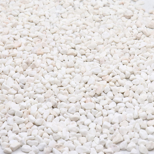 White Rocks. Decorative Pebbles. 1/5 Inch 10 lbs for Garden, Landscaping, Indoor, Vase Fillers, Crafting, Succulents, Pots, Plants (Mini, Tumbled)