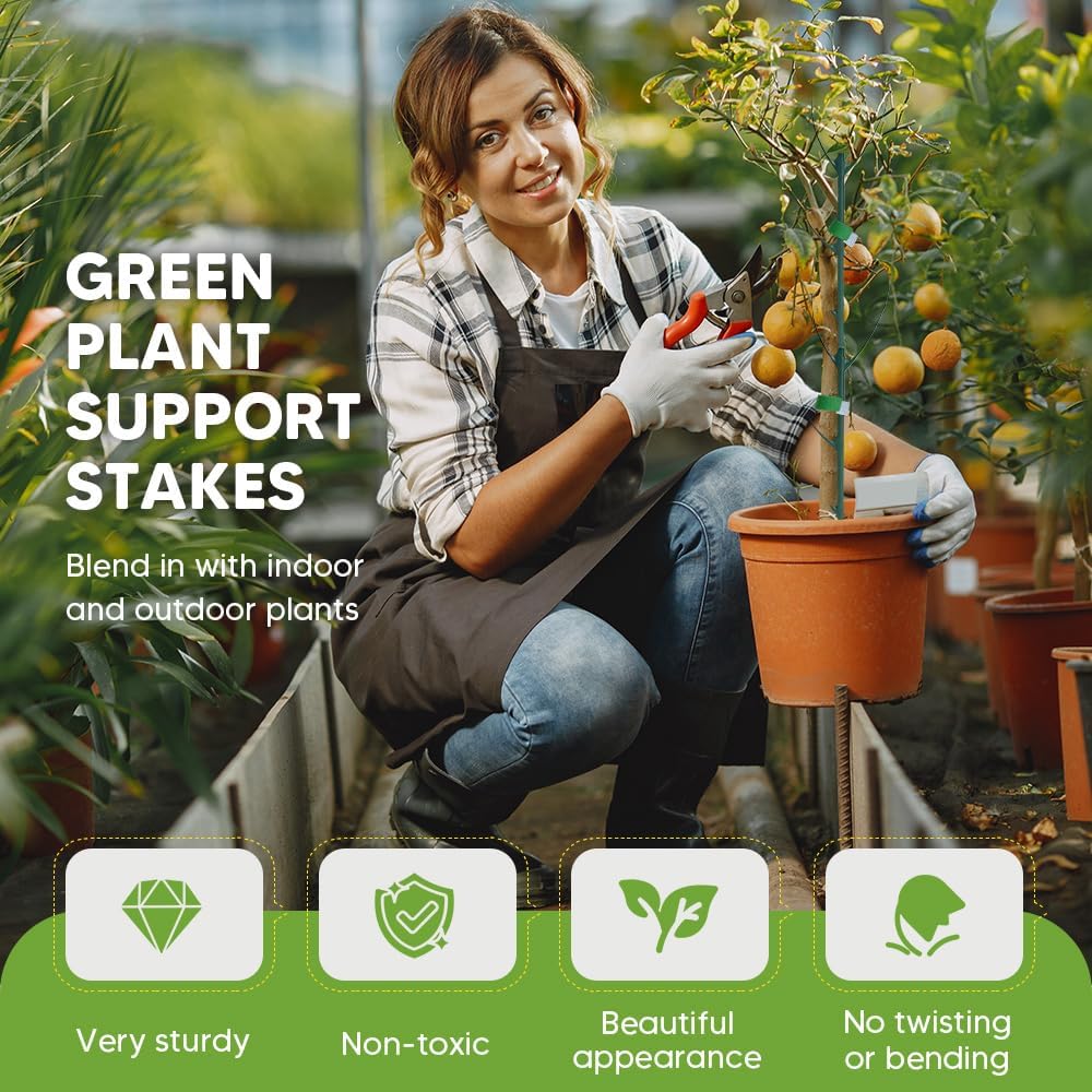 5 Pack Stackable Monstera Plant Support Stakes, Garden Plant Stakes for Indoor and Outdoor Plants, Moss Poles Holder Stick Monstera Plant Stem Supports Structures for Climbing Potted Plants (5 Pack)