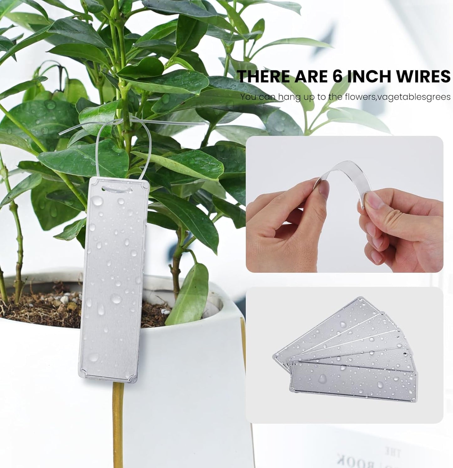 Metal Plant Labels, Aluminum Plant Tags, Aluminum Plant Label for Seedlings Garden Tree, Double Sided Write on Labels for Outdoor, Waterproof Metal Tags（50 Pcs）