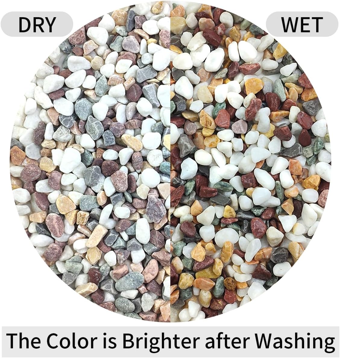 5 lbs Natural Mixed Color Gravel Pebbles, 3/8 Inch Decorative Succulent Rocks Pebbles for Plants, Stones for Vase, Landscaping and Outdoor Garden Decorative River Rock