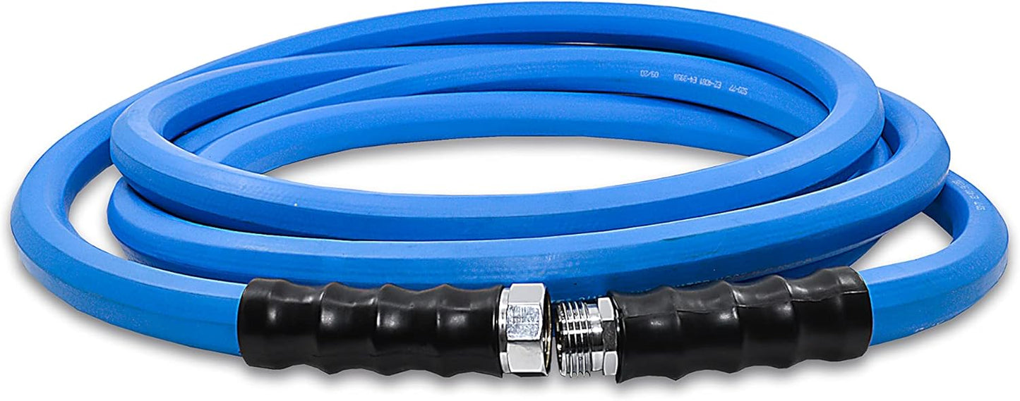 BluSeal Hot/Cold Water Rubber Garden Hose, 100% Rubber, Ultra-Light, Super Strong, 500 PSI, 50F to 190F Degrees, High Strength Polyester Braided (3/4" x 6')