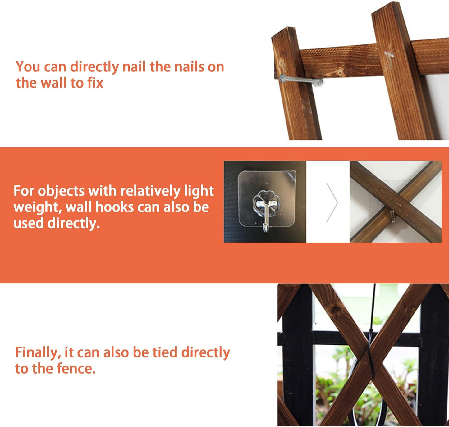 Avalution Extensible Natural Garden Wooden Fence Lattice Frame Plant Support Frame Natural Wooden Lattice Frame for Cucumber Climbing Plant Vines Ivy Rose 75"x11.8" Lattice Fence Panel(2Pack)