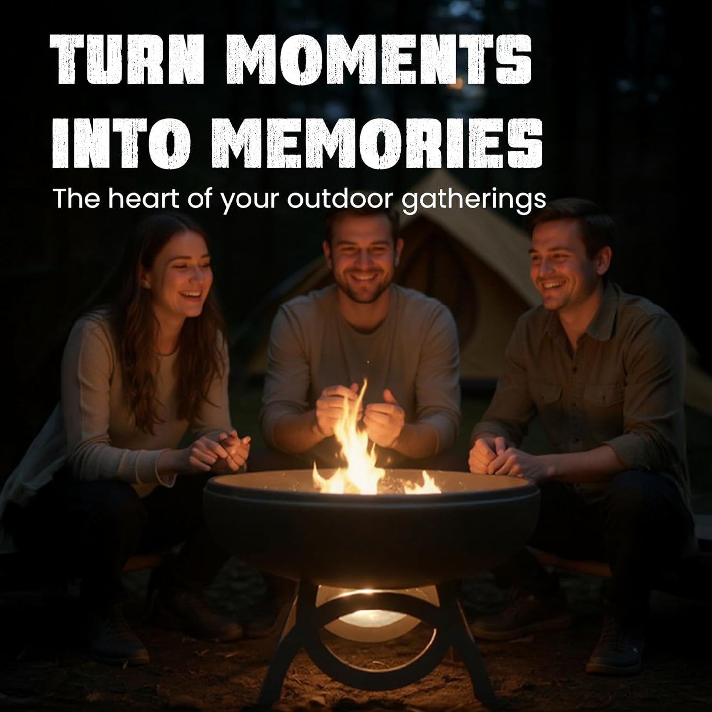 Liberty Fire Pit – Ohio Flame Wood Burning Outdoor Fire Pit - 30" Diameter with Curved Base (Made in USA)