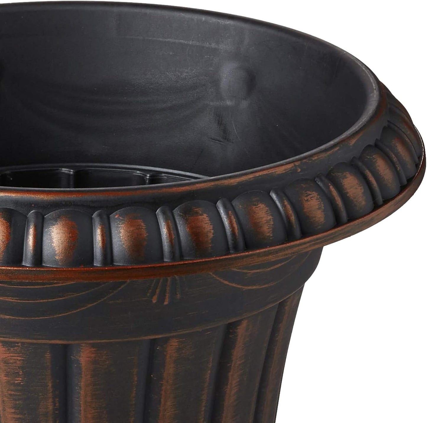 PL10CP Classic Traditional Plastic Urn Planter Indoor/Outdoor, 15" x 13", Brushed Copper
